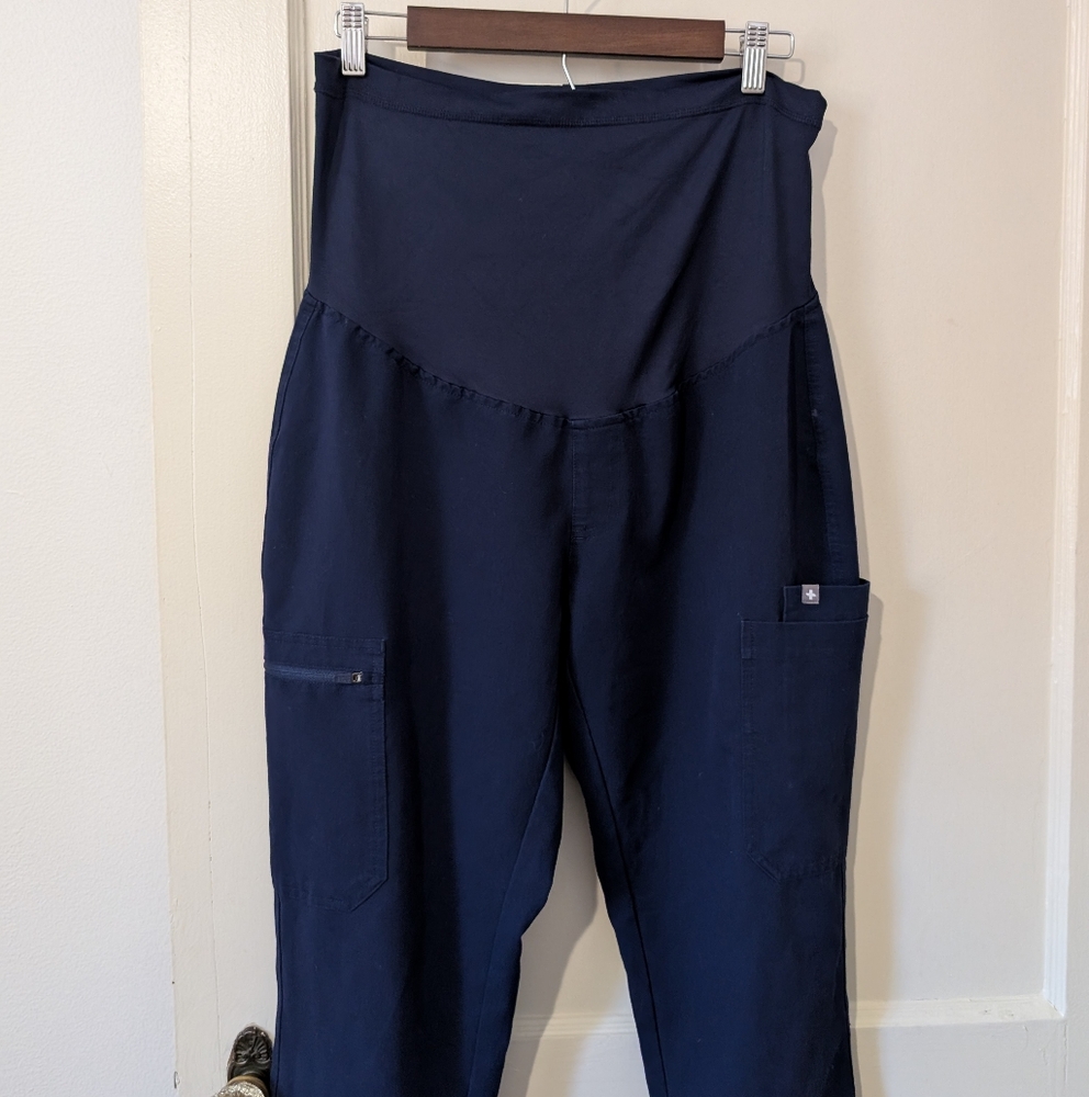 Figs Scrubs M Maternity Yola Skinny Scrub Pant Navy Blue